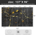 -Black and Gold Marbled Fabric Wallpaper Dark Abstraction Art Living Room - Image 4
