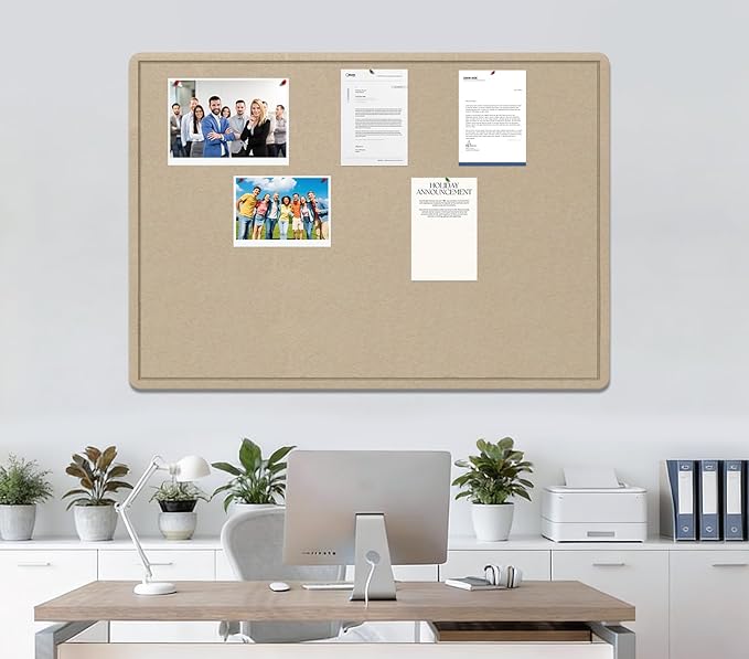 Large Bulletin Board, 48 X 36 inches Felt Board Notice Pin Board, Self-Adhesive - Image 6