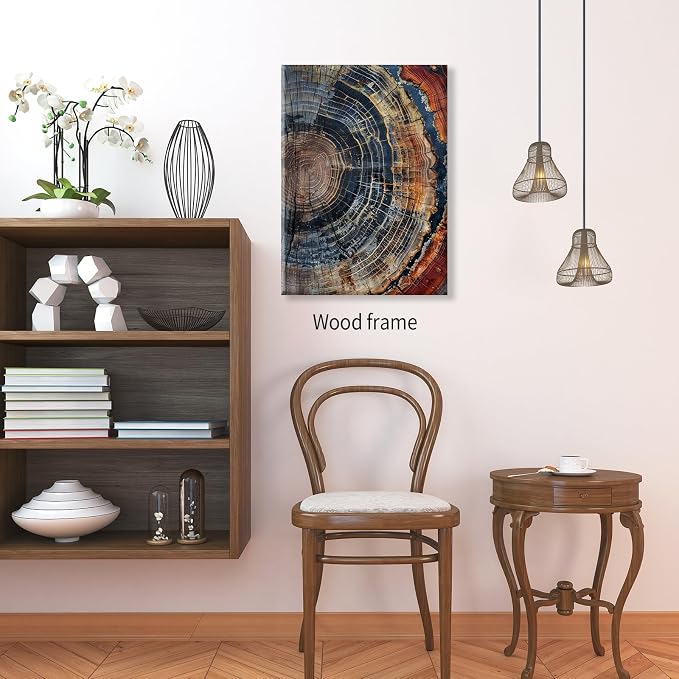 Vintage Trendy Abstract Tree Ring Wall Art Modern Colorful Nature Poster 12x16 - Image 5