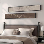Long Narrow Framed Neutral Abstract Vertical Wall Art Set, 2 Piece Modern - Image 3