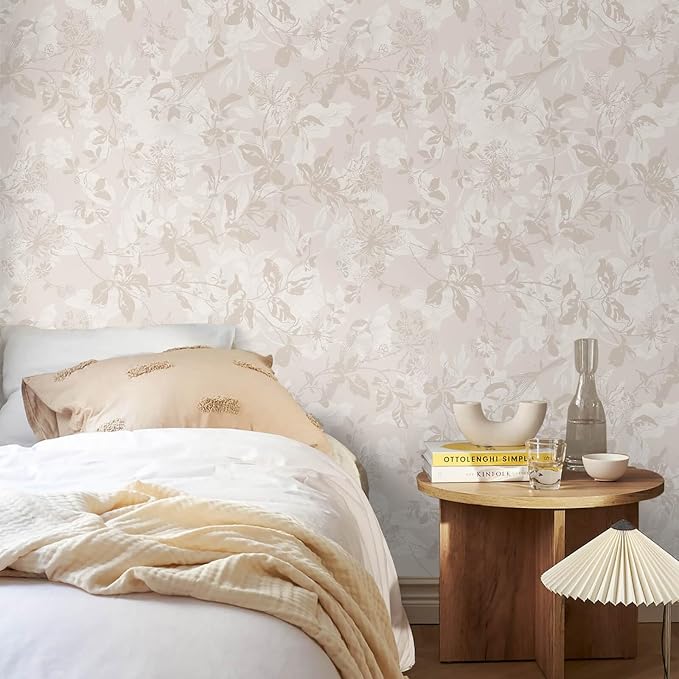 Heroad Beige Brown Wallpaper Floral Wallpaper Peel and Stick Boho Contact Paper - Image 8