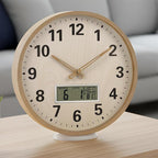zyzamay 12 Inch Modern Light Brown Wood Grain Indoor/Oudoor Wall Clock by ZYZAMAY