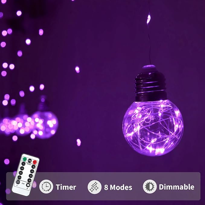 YOLIGHT Wishing Ball Curtain Lights 200 LED Window Curtain String Lights - Image 5