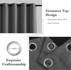 RYB HOME Grey Total Blackout Curtains - Image 5