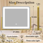 ROLOVE Gold Vanity Mirror with Lights - Image 3