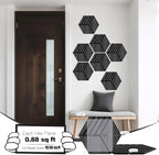 Mollywell Acoustic Panels, PVC Wood-Grain, 14x12 Inch Hexagon Carved Sound - Image 2