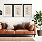YWJKWLGS Vintage Botanical Wall Art 16x24 Inch Set Of 3 Wooded Framed - Image 5