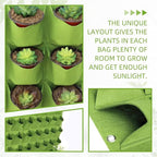LITLANDSTAR 18 Pockets Hanging Grow Bags, 2 Pack Horizontal Wall Planter Plant - Image 4