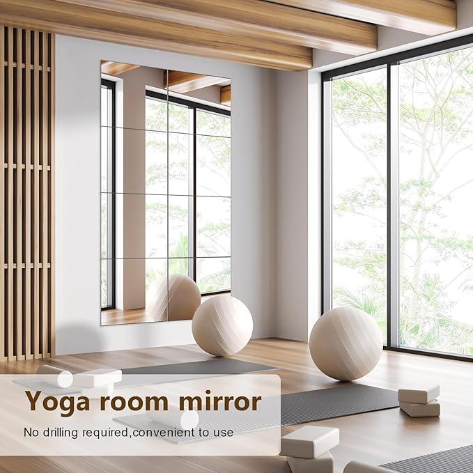 Shiftshade Mirror Wall Full Length, 12X14 Inch Unbreakable Mirror Tiles - Image 6