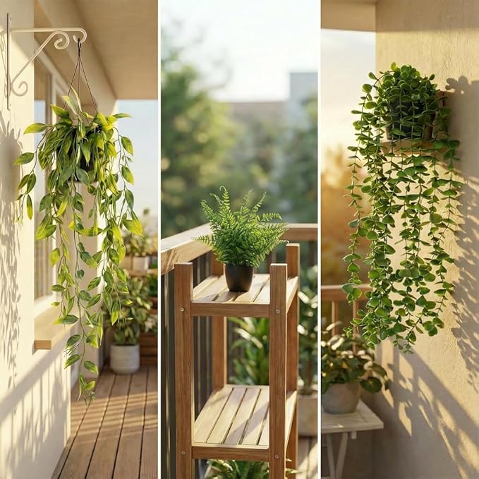 5 Pack Fake Plants for Wall Home Room Office, Artificial Hanging Plants - Image 4