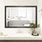 Bathroom Mirrors 40x24 Inch for Wall, Modern Rectangle Black Frame Wall Mounted - Image 2