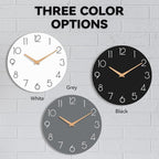 cicininc Wall Clock, 12 Inch Wooden Silent Non-Ticking, Decorative Battery - Image 2