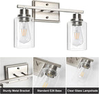 Unicozin 2 Light Bathroom Light Fixtures, Modern Vanity Lights Over Mirror - Image 7