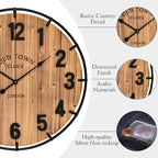 EMAX HOME Large Old Town Farmhouse Wall Clock 20 Inches - Image 7