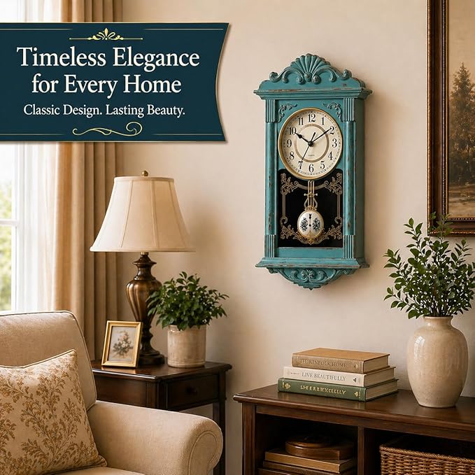 Clockswise Vintage Grandfather-Style Wall Clock - Image 3