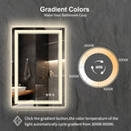 LED Mirror for Bathroom, 24x36 Inch Gradient Front and Backlight LED Bathroom - Image 3