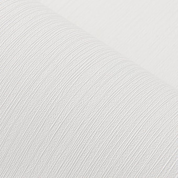 White Grasscloth Wallpaper Peel and Stick Fabric Linen Textured 24"x394" - Image 3