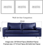 Wieco Art Framed Wall Art Blue Abstract Flowers 3 Panels Canvas Prints Home Art - Image 8