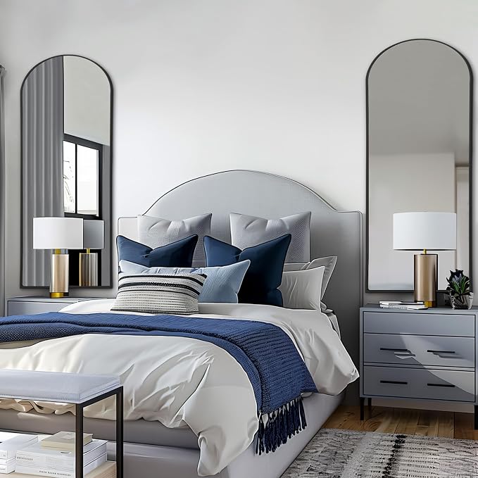 56"X18" Arched Full Length Mirror, Tempered Glass Full Body Mirror - Image 2