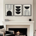 Large Framed Neutral Black and Beige Wall Art, 3 Piece Modern Canvas Prints - Image 4