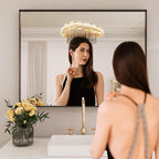 LOAAO Black Bathroom Mirror 30"X36" - Image 2