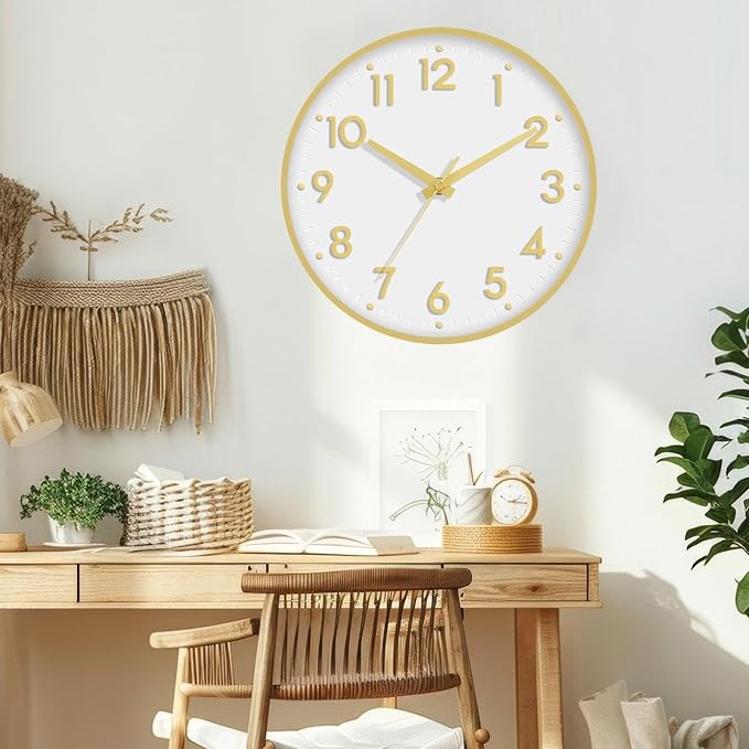Mosewa Wall Clock 12 Inch, Battery Operated Silent Non-Ticking Modern Analog - Image 4