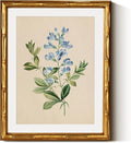 InSimSea Gold Bamboo Framed Canvas Wall Art, Vintage Rosa Chiba Flower by InSimSeaArt