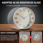 Woodgrain Wall Clock, Silent Non-Ticking Wall Clocks Battery Operated 8 Inch - Image 5