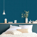 Erfoni Blue and White Peel and Stick Wallpaper Modern Herringbone Contact Paper - Image 3