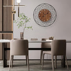22 Inch Wood Wall Clocks, Silent Non Ticking Battery Operated Rustic Round - Image 4