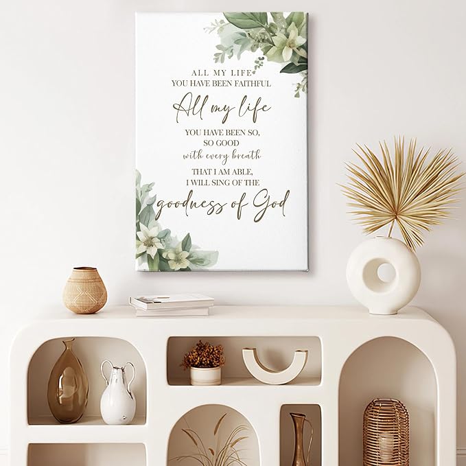 HIWX Christian Wall Decor, All My Life You Have Been Faithful Bible Verse - Image 2