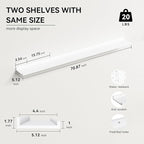 Boswillon 70.9 Inches Long Floating Shelves, 2 Set White Wall Shelf - Image 3