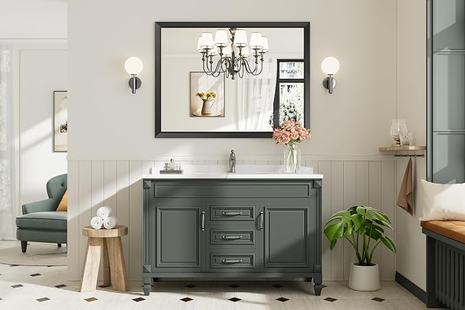 Briivue 48x36 Inch Black Bathroom Mirror - Image 3