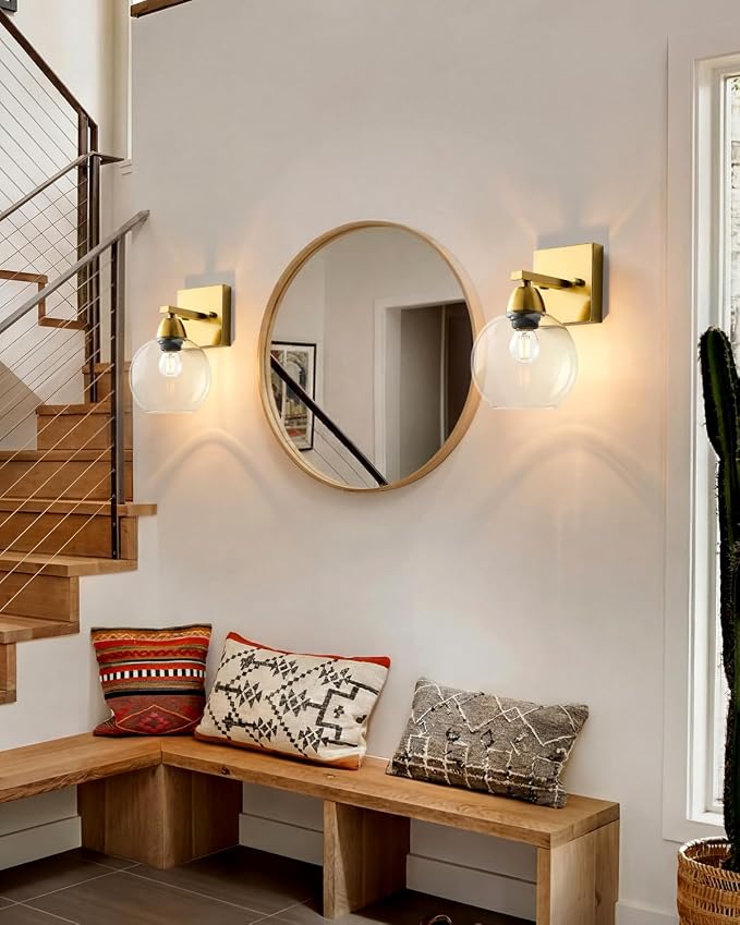 Bathroom Light Fixtures, 1-Light Matte Gold Vanity Light - Image 2