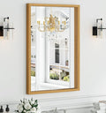 Syndra Natural Wood Frame Bathroom Mirror, 24x36'' Modern Vanity Mirror by Syndra
