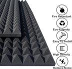 4 Pack Acoustic Foam, High Density Fire Resistant Soundproof Panels - Image 2
