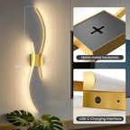Battery Operated Wall Sconces Set of Two, 10000mAh Rechargeable Modern Wall - Image 8