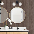 Tempaper Textured Brown & Metallic Silver Faux Grasscloth Removable Peel and - Image 8