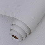 Grasscloth Peel and Stick Wallpaper 20.8"x394" Light Gray Thick Fabric Textured - Image 2