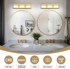 Modern LED Small Bathroom Lights Fixtures 3-Light, Metal Gold Acrylic Wall - Image 5