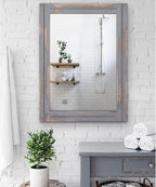 AAZZKANG Wood Framed Mirror Rectangular Rustic Wall Mirrors Decorative Large - Image 4