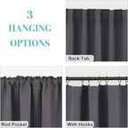 RYB HOME Blackout Curtains for Living Room, Privacy Thermal Insulating Window - Image 2