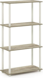 Furinno Turn-N-Tube 4-Tier Multipurpose Shelf Display Rack, Round Tubes - Image 7