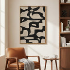 Framed Neutral Abstract Wall Art, Large Modern Canvas Prints Paintings Artwork by Cuspin