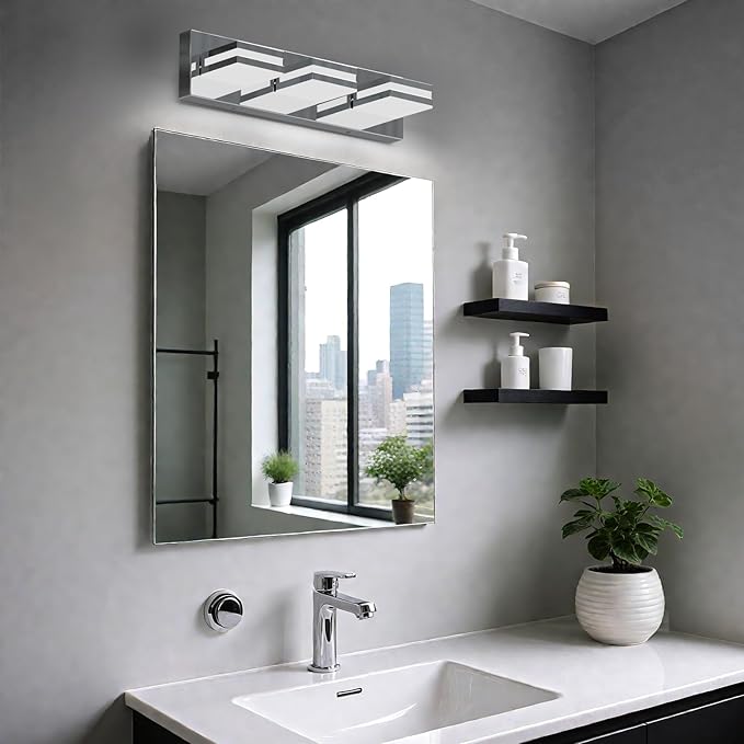 IZORRO LED Modern Bathroom Lights Fixtures, Chrome Acrylic Wall Lighting - Image 6