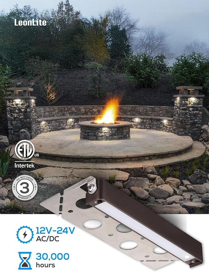 LEONLITE 8-Pack 7 Inch LED Hardscape Lighting, Update Retaining Wall Lights - Image 5
