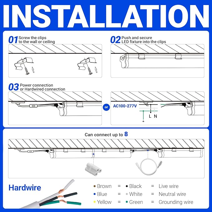 Barrina (6 Pack LED T5 Integrated Single Fixture, 6500K Super Bright White - Image 9