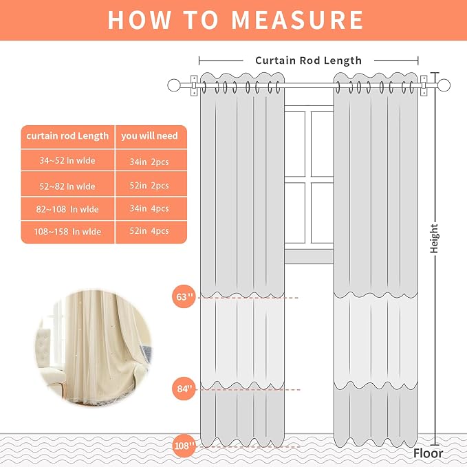 XiDi Curtains for Bedroom Decor Beige52/72/1 - Image 7