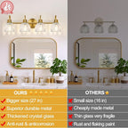 4-Light Bathroom Light Fixtures, Vintage Bathroom Vanity Lighting Fixtures Over - Image 4