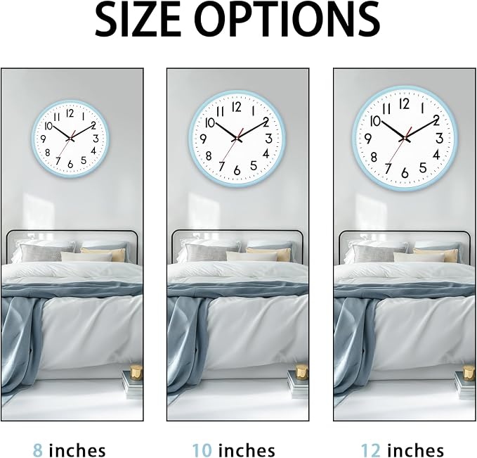 HZDHCLH Wall Clock Silent Wall Clocks Battery Operated 12 Inch Modern Non - Image 4